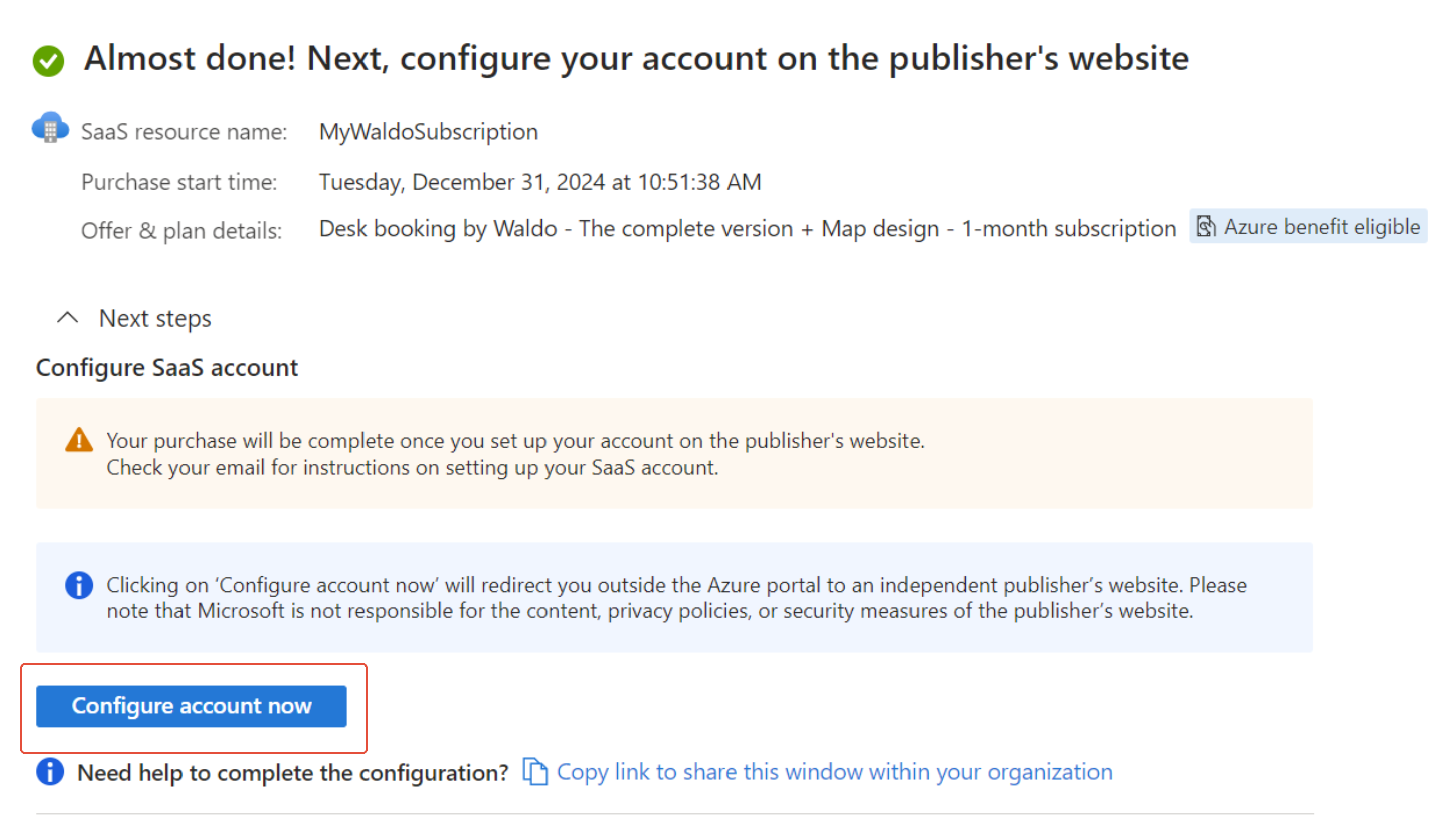 Configure account