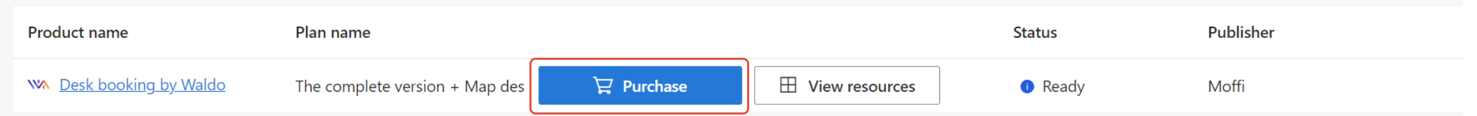 Purchase screen